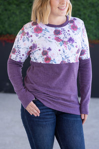 Natalie Pullover in Burgundy Bloom and Plum