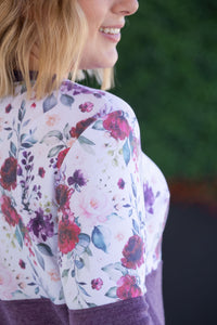 Natalie Pullover in Burgundy Bloom and Plum