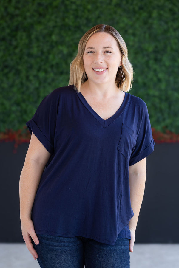 Sierra Pocket Top in Navy