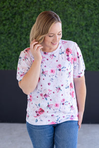 Katie Cozy Top in  Pink Bloom