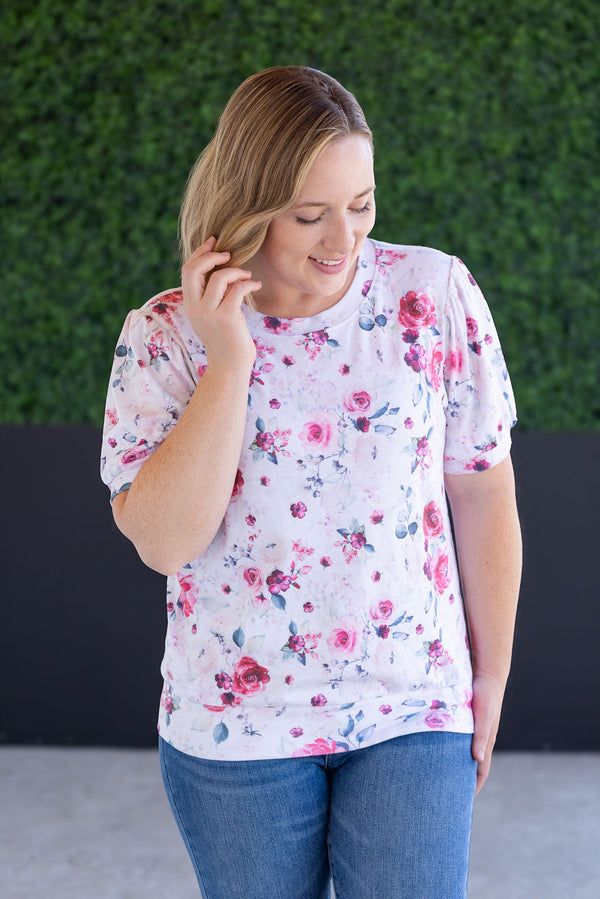Katie Cozy Top in  Pink Bloom
