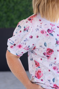 Katie Cozy Top in  Pink Bloom