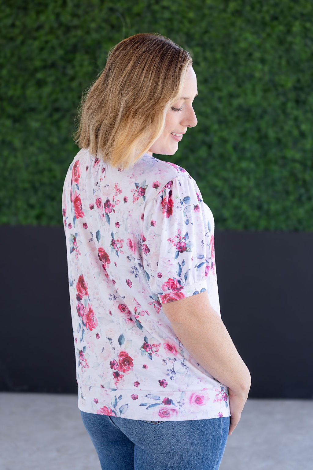 Katie Cozy Top in  Pink Bloom