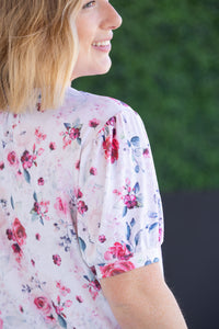Katie Cozy Top in  Pink Bloom