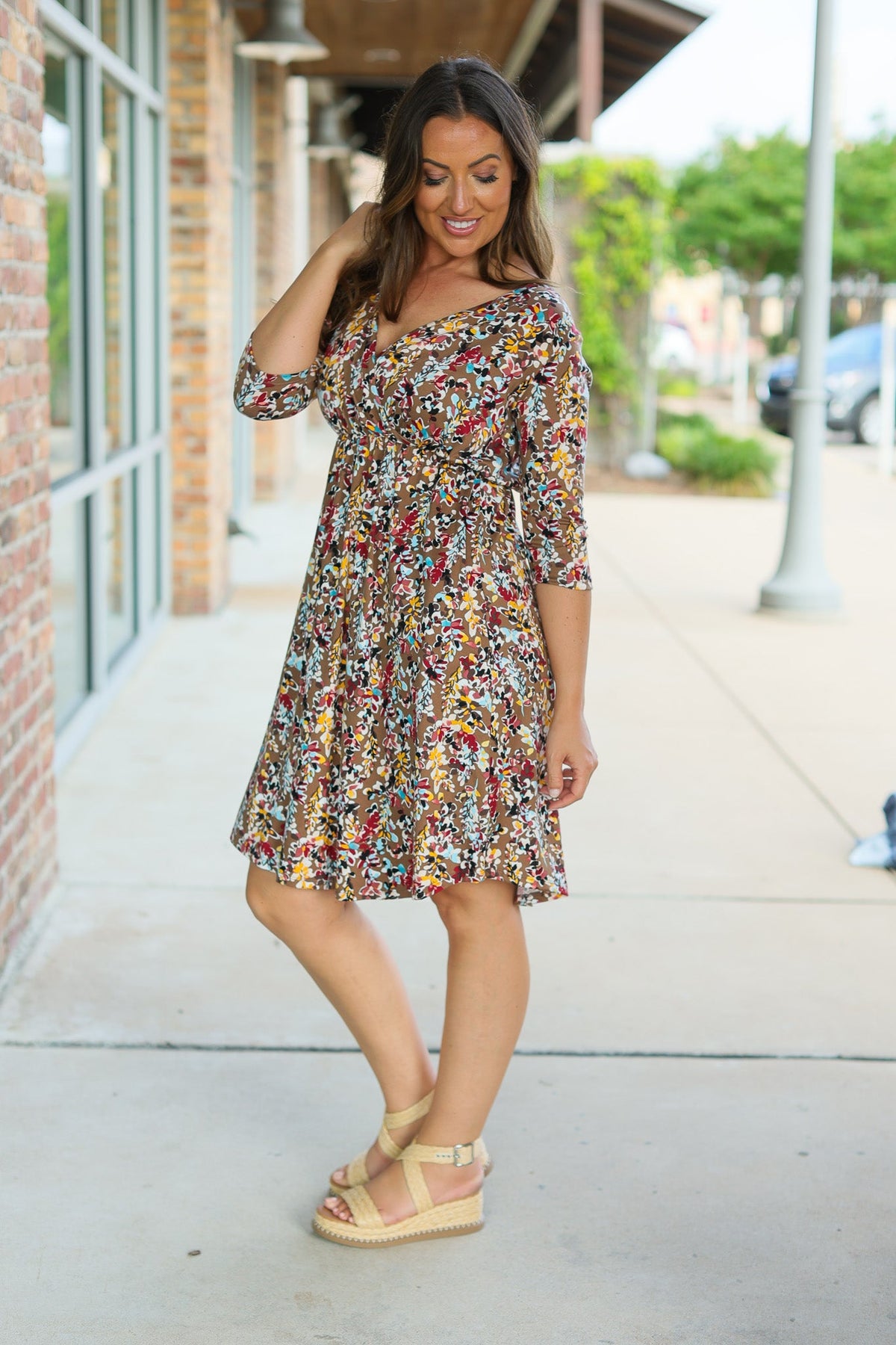 Taylor Dress in Mocha Floral