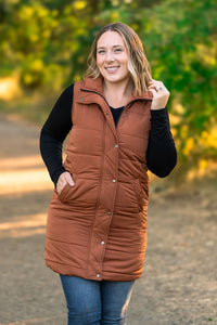 Harlow Long Vest in Cinnamon