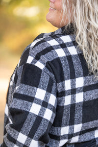 Norah Plaid Shacket  Classic Black and White