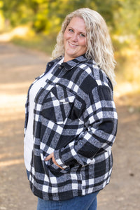 Norah Plaid Shacket  Classic Black and White