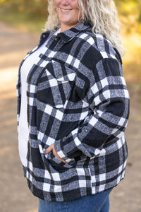 Norah Plaid Shacket  Classic Black and White