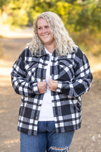 Norah Plaid Shacket  Classic Black and White