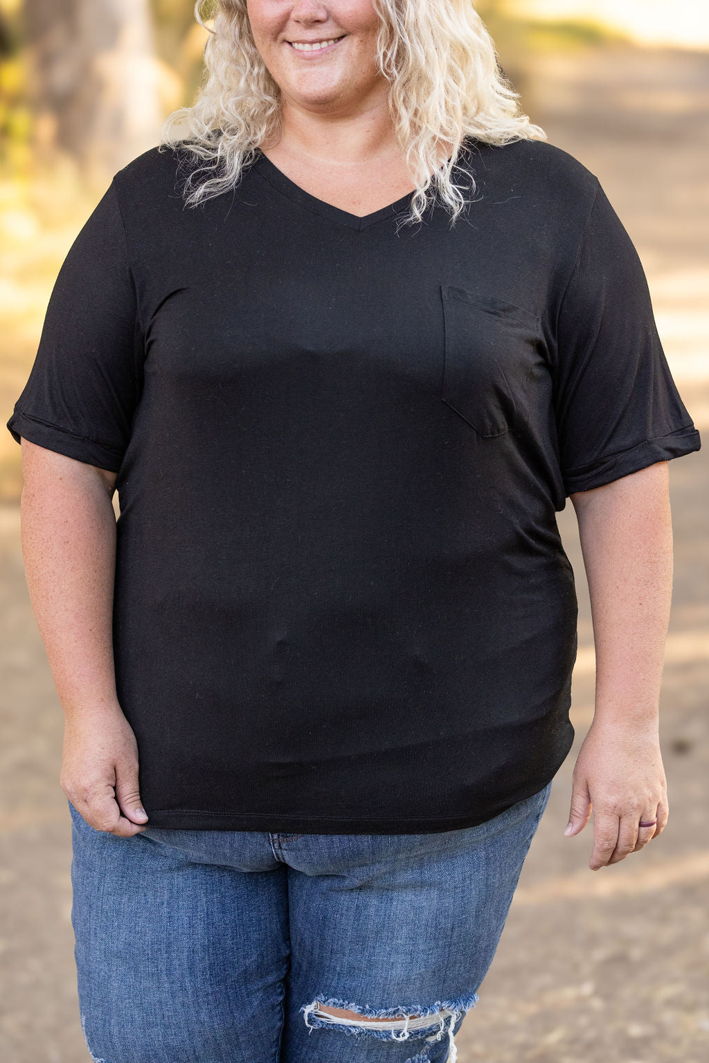 Sophie Pocket Tee in Black