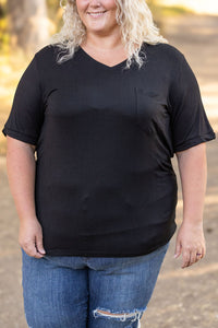 Sophie Pocket Tee in Black