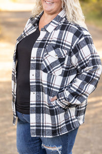 Norah Plaid Shacket in Ivory and Black