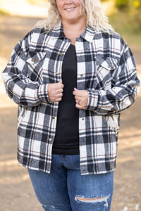 Norah Plaid Shacket in Ivory and Black
