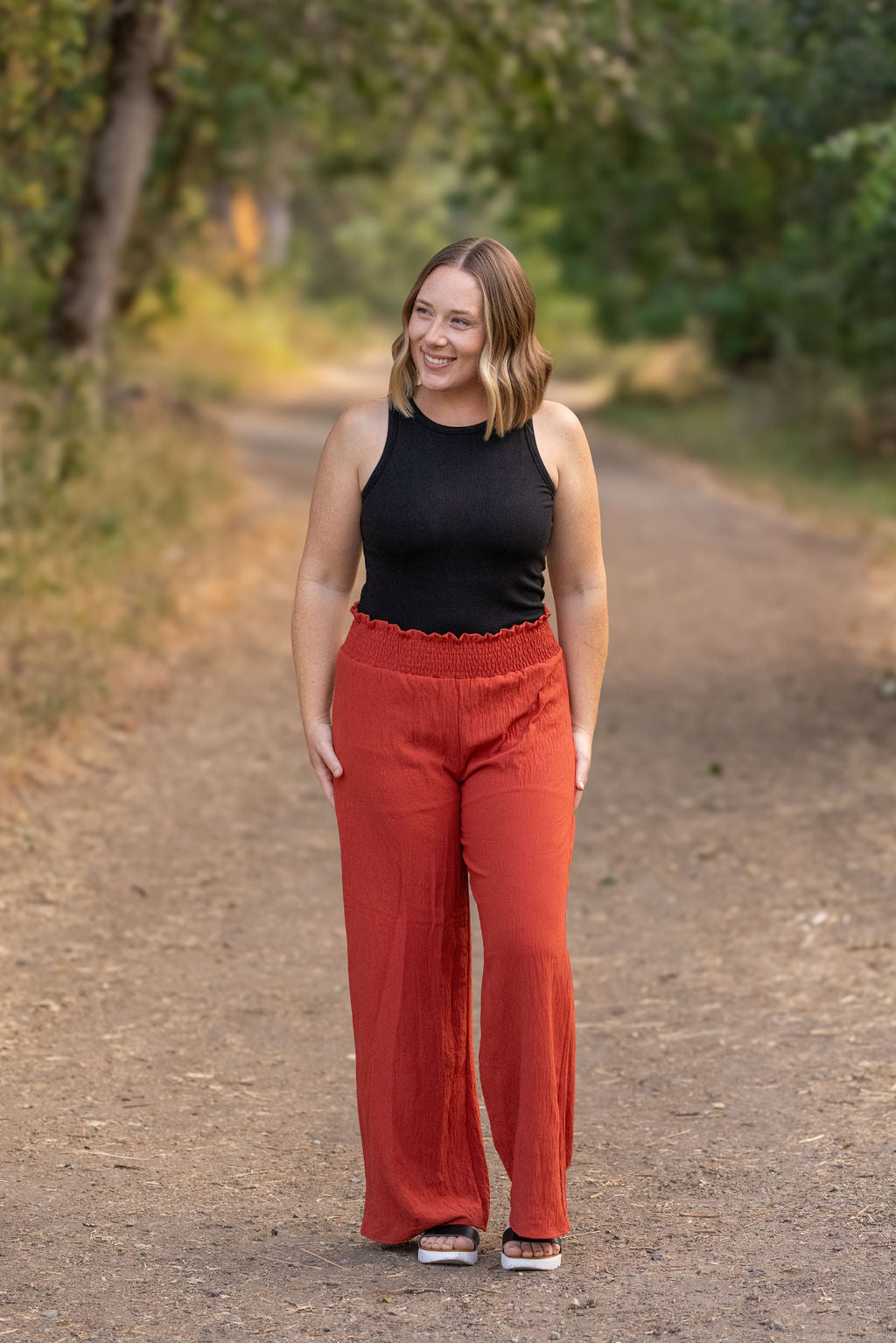 Presley Palazzo Pants in Brick