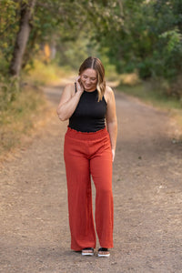 Presley Palazzo Pants in Brick