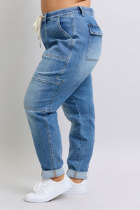 Judy Blue High Rise Cuffed Cargo Denim Jogger