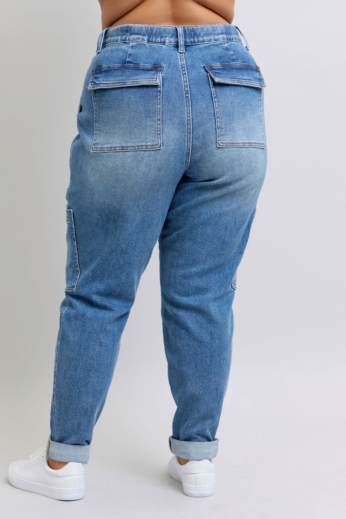 Judy Blue High Rise Cuffed Cargo Denim Jogger