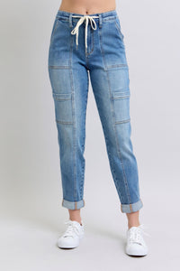 Judy Blue High Rise Cuffed Cargo Denim Jogger