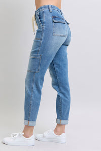 Judy Blue High Rise Cuffed Cargo Denim Jogger