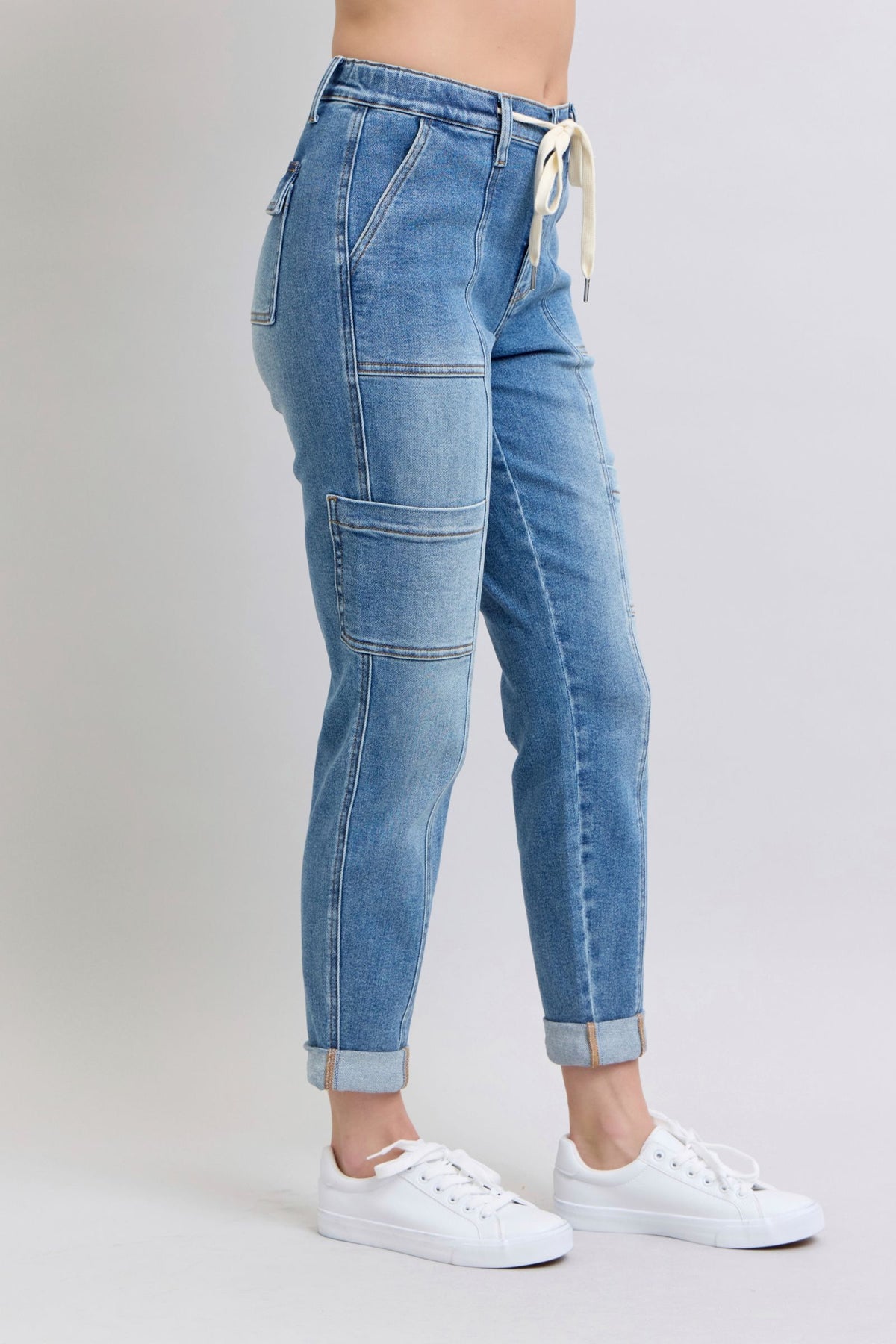 Judy Blue High Rise Cuffed Cargo Denim Jogger