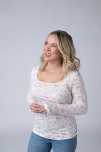 Alyssa Long Sleeve Top in Pretty in Pink Floral