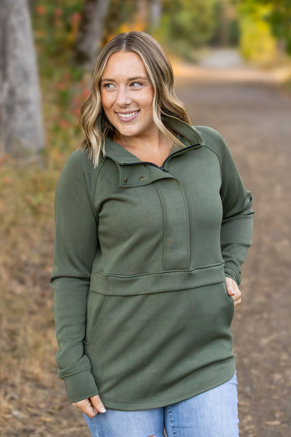 Mia Scuba Halfzip in Olive