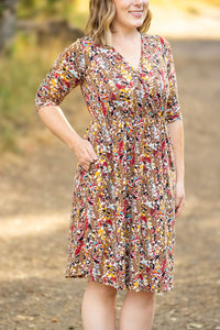 Taylor Dress in Mocha Floral