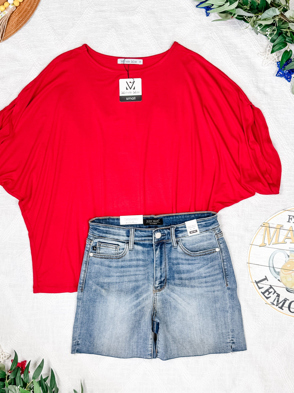 Darcy Dolman Top in Red