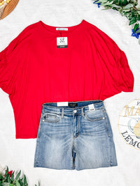 Darcy Dolman Top in Red