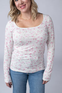 Alyssa Long Sleeve Top in Pretty in Pink Floral