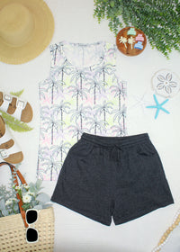 Candice Crinkle Shorts in Charcoal