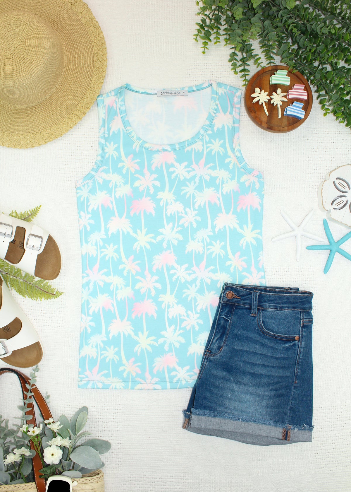 Ava Tank in Aqua Palm
