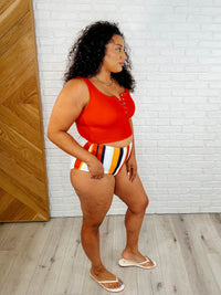 Bermuda Stripe Bottoms in Red