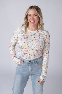 Blair Long Sleeve Top in Wildflower Gardens