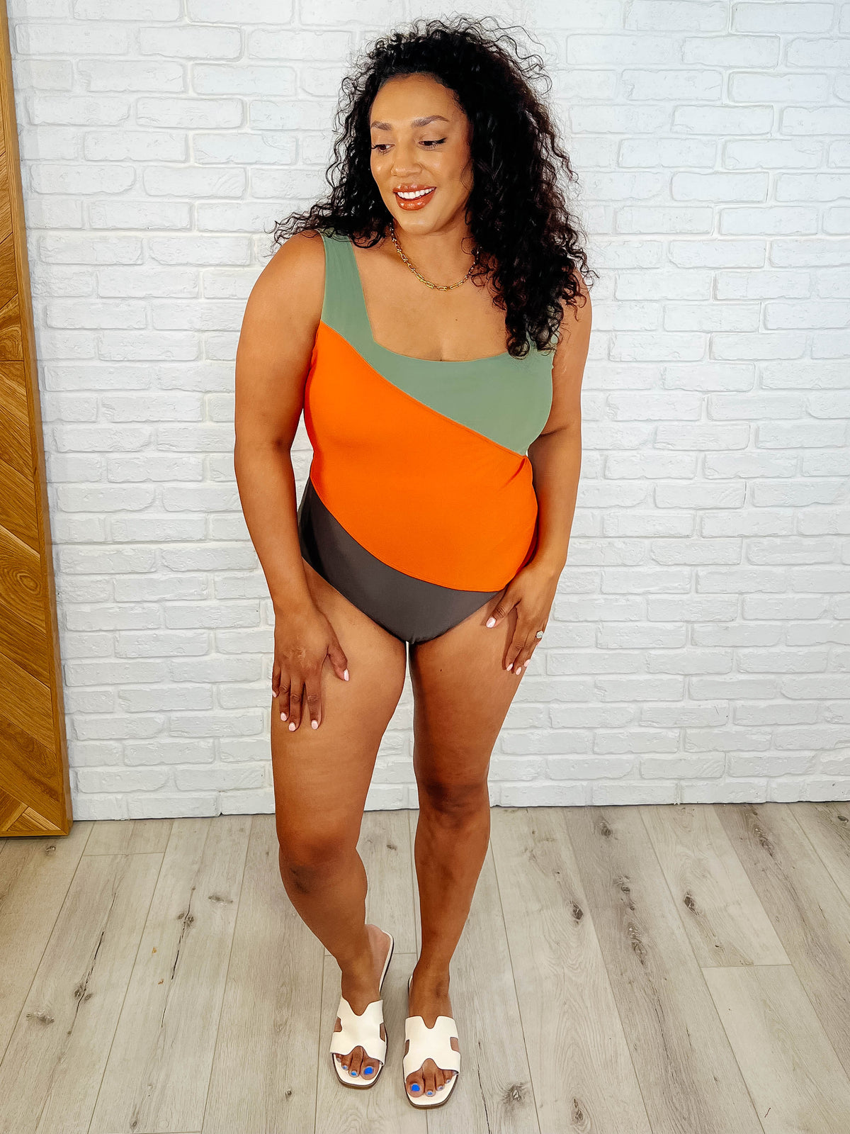 Cape Town Asymmetrical Stripe Swimsuit