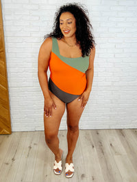 Cape Town Asymmetrical Stripe Swimsuit