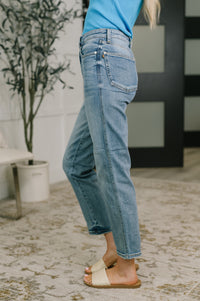 Judy Blue High Waist Ankle Straight Jean in Break Through Blue