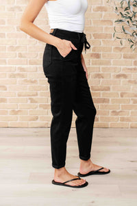 Judy Blue Double Cuff Joggers in Black