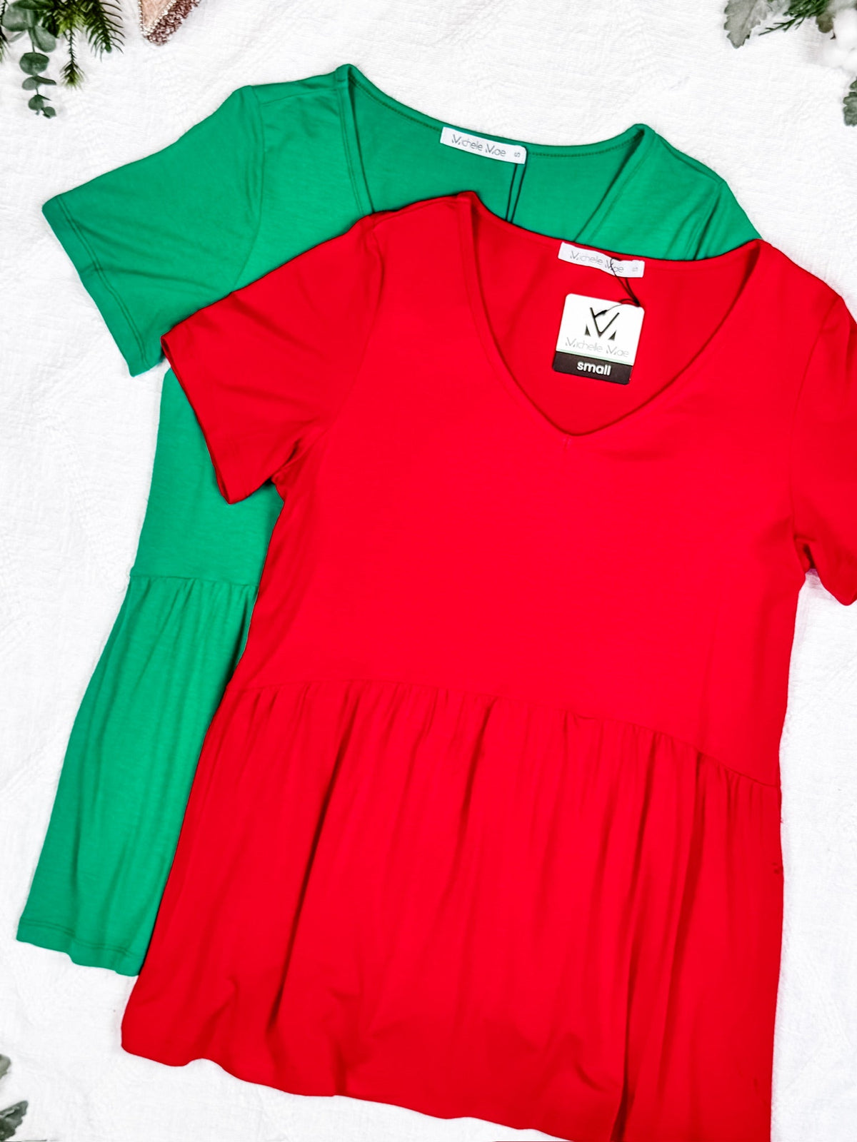 Sarah Ruffle Short Sleeve in Red