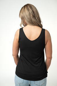 Vera V Neck Tank in Black