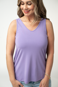 Vera V Neck Tank in Lavender