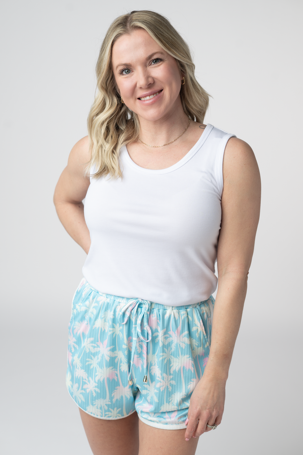 Nova Summer Shorts in Aqua Palm