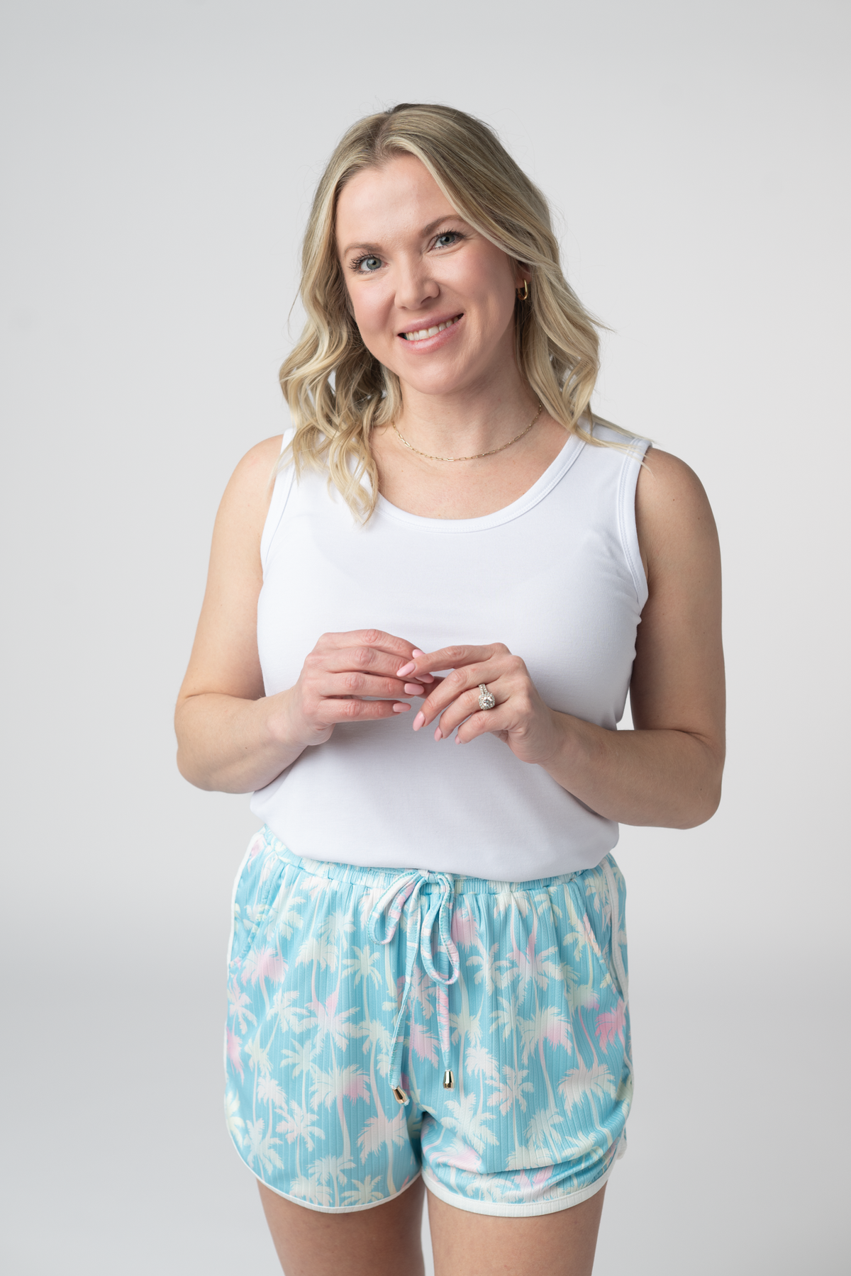 Nova Summer Shorts in Aqua Palm