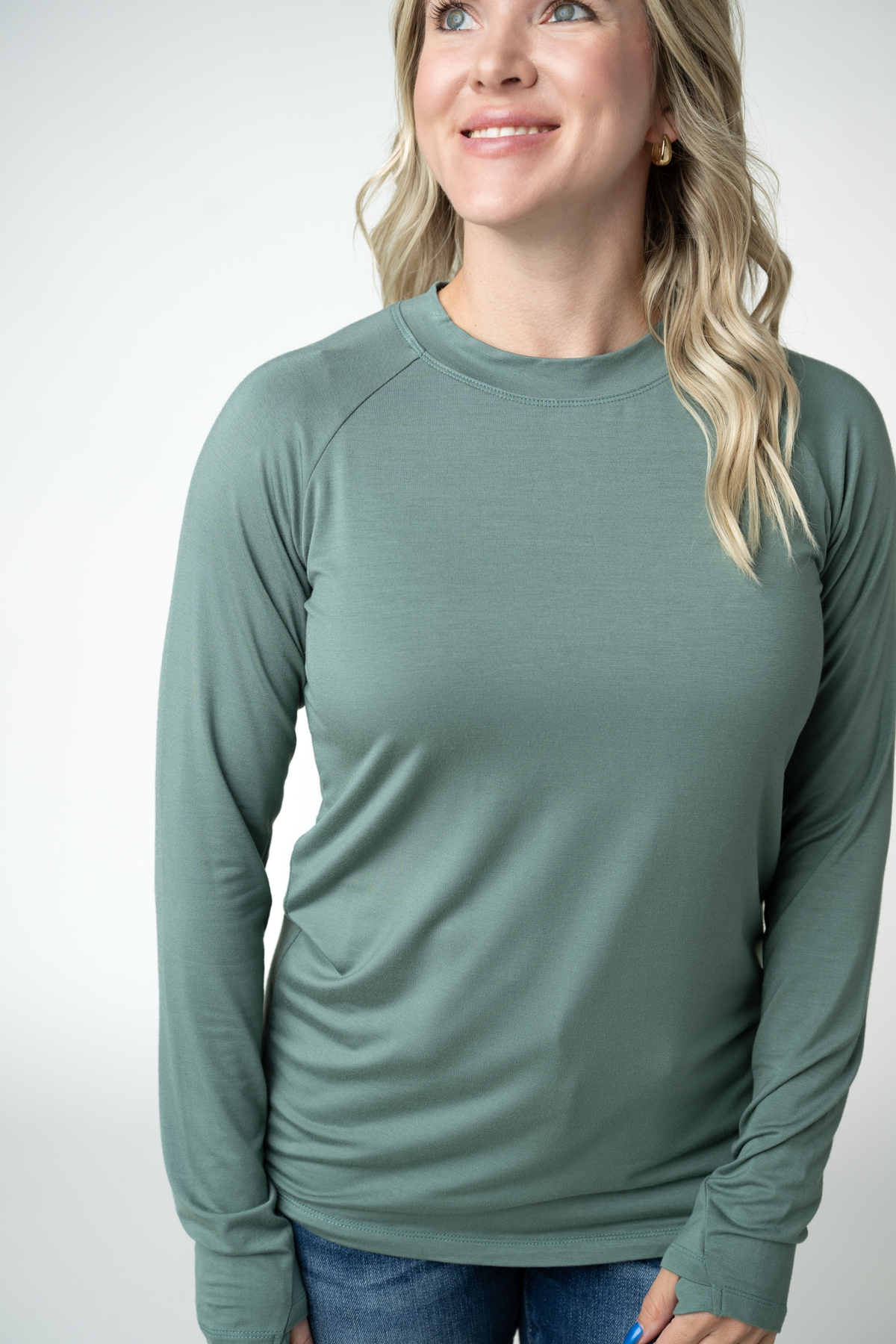 Blair Long Sleeve Top in Dusty Jade