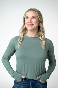 Blair Long Sleeve Top in Dusty Jade