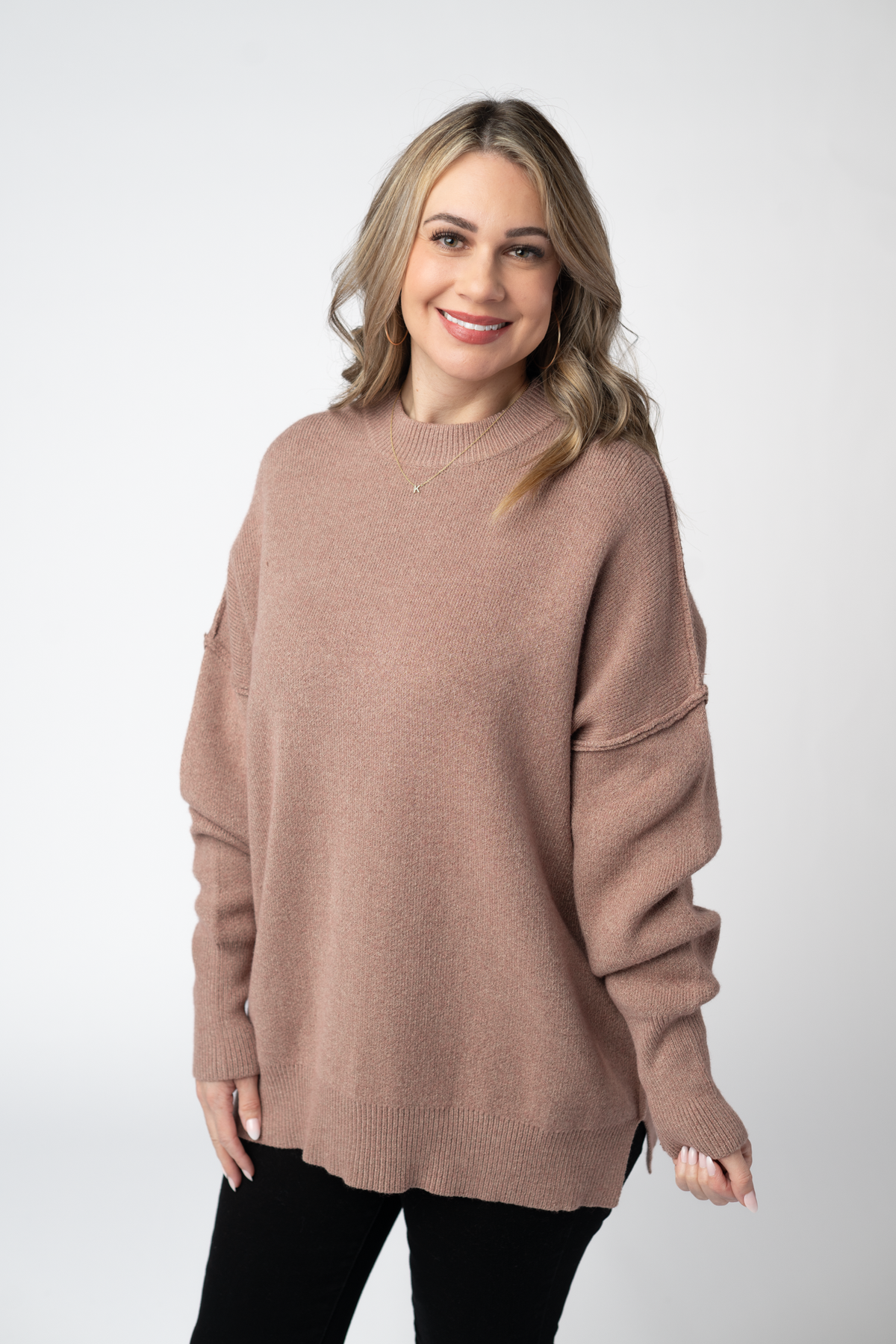 Aurora Cozy Sweater in Rose Gold