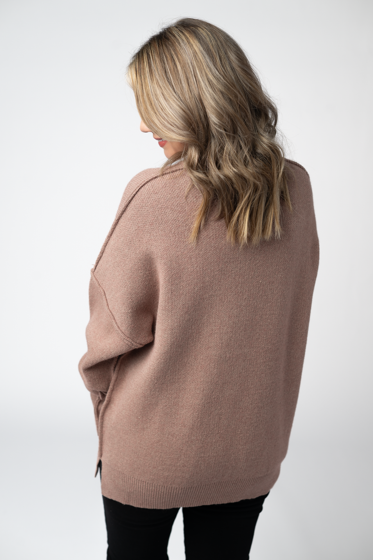 Aurora Cozy Sweater in Rose Gold