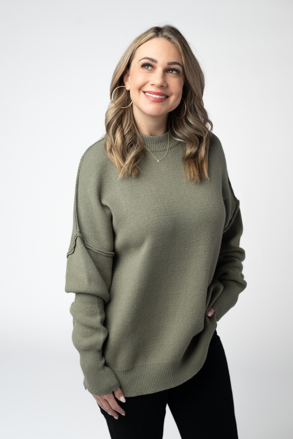 Aurora Cozy Sweater in Light Olive