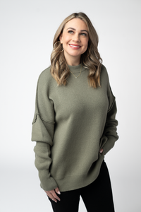 Aurora Cozy Sweater in Light Olive